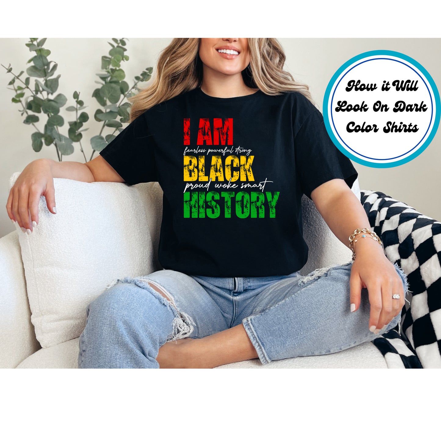 Juneteenth DTF Transfer Iron On Heat Transfer - Ready to Press, I Am Black History DTF Transfer 6355