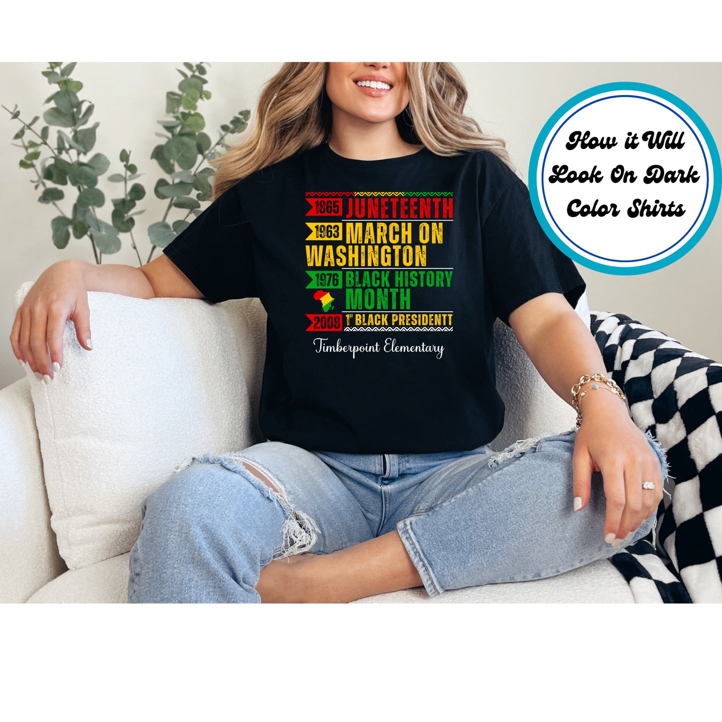 Juneteenth DTF Transfer Iron On Heat Transfer - Ready to Press, Black History Timeline DTF Transfer 6381