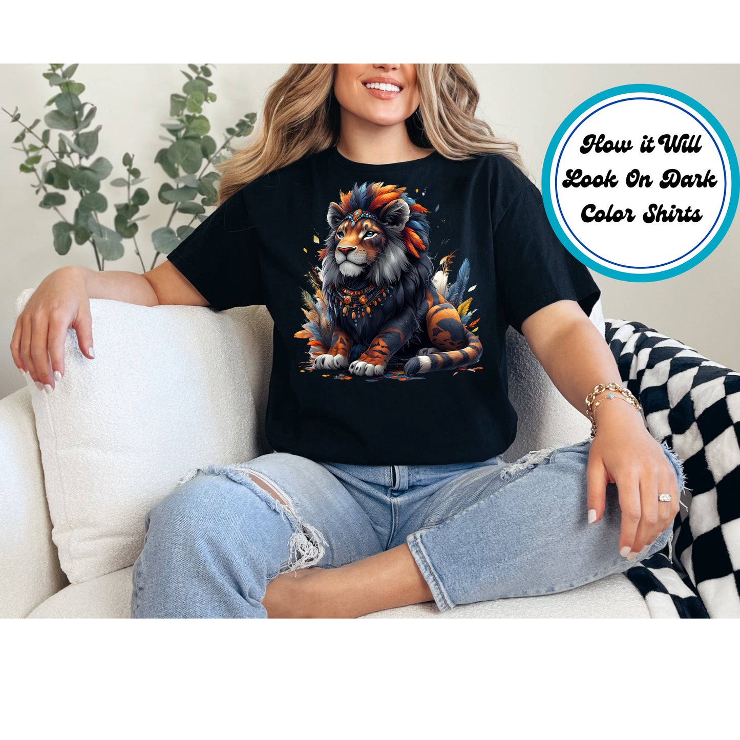 Juneteenth DTF Transfer Iron On Heat Transfer - Ready to Press, Tribal Spirit Lion DTF Transfer 6409