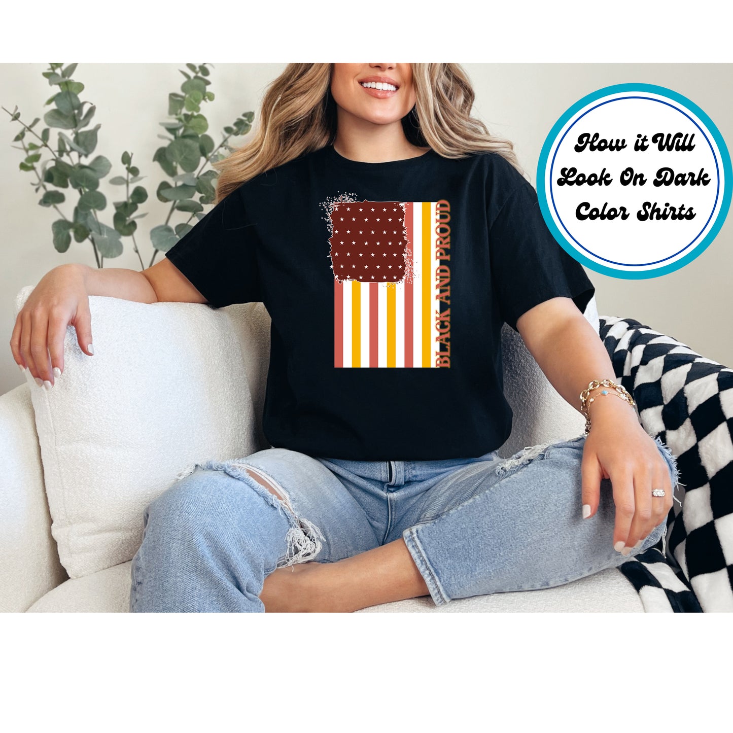 Juneteenth DTF Transfer Iron On Heat Transfer - Ready to Press, Black and Proud Flag DTF Transfer 6425