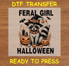 Feral Girl Halloween – Raccoon Halloween DTF Transfer Iron On Heat Transfer - Ready to Press 644 - 42