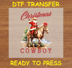 Santa on Horseback Western Design - Christmas DTF Transfer Iron On Heat Transfer - Ready to Press 648- 15