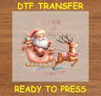 Santa and Reindeer Christmas Design - Christmas DTF Transfer Iron On Heat Transfer - Ready to Press 648- 89