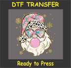 Bubble Gum Santa Claus - Christmas DTF Transfer Iron On Heat Transfer - Ready to Press 650- 9