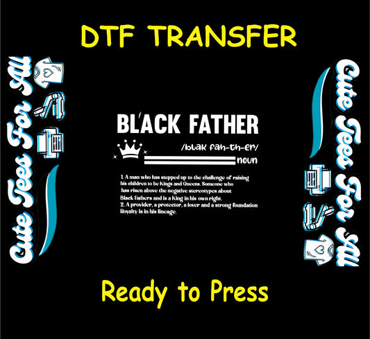Black Father definition in white text with crown icon on black background