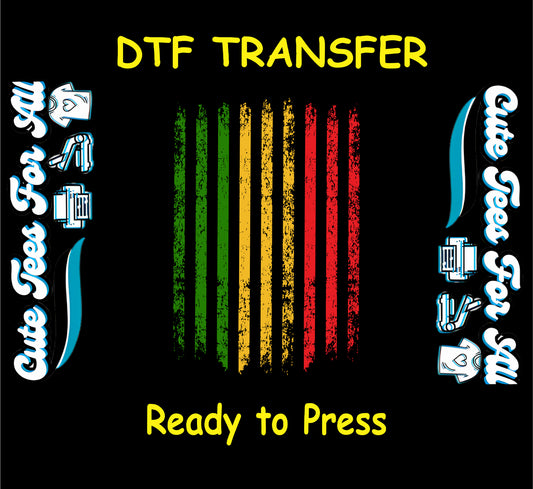 Distressed vertical stripes in red, yellow, and green on black background