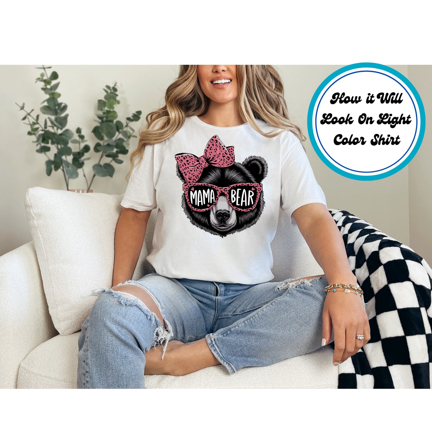 Mom DTF Transfer Iron On Heat Transfer - Ready to Press, Mama Bear DTF Transfer 6600
