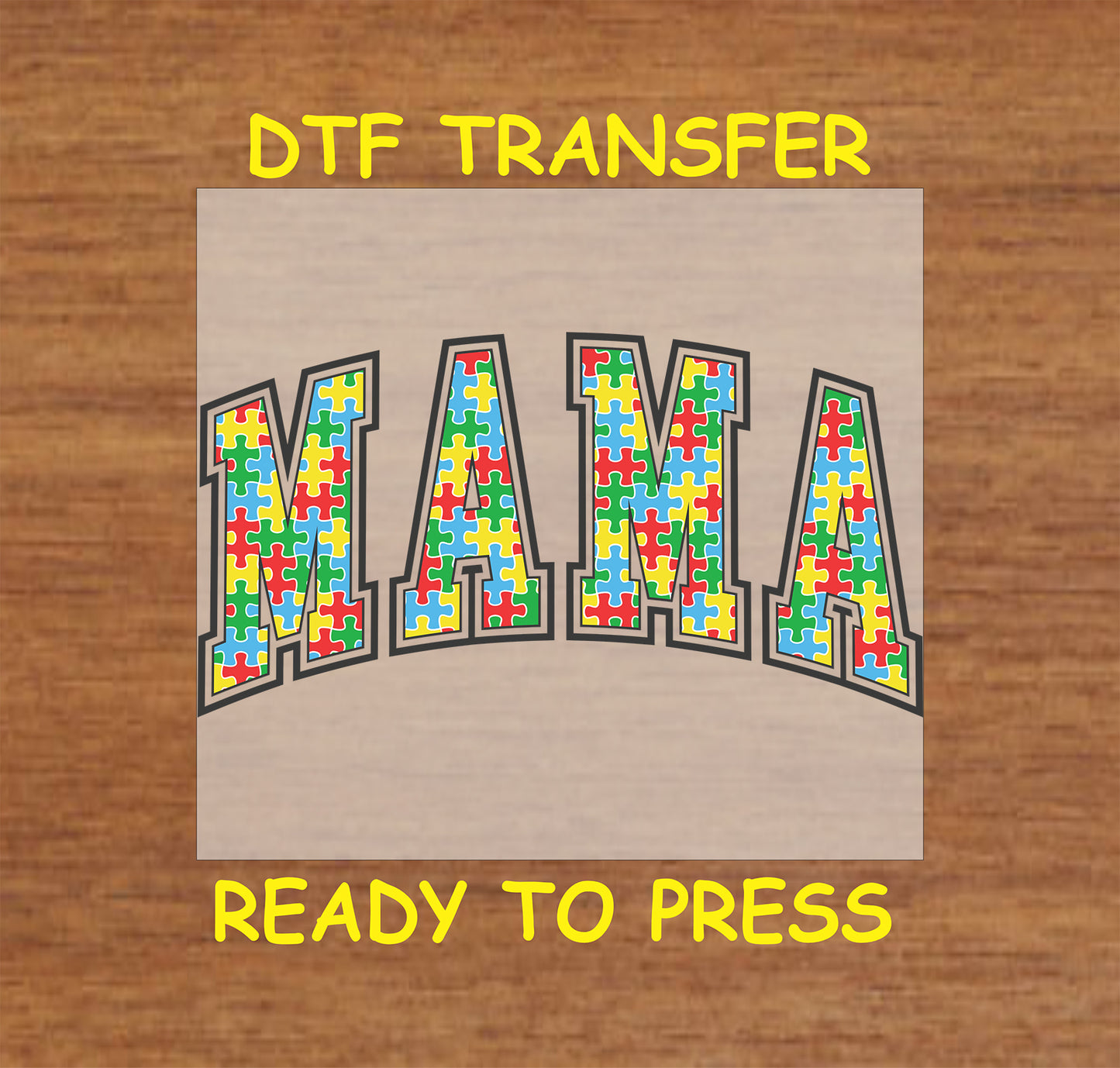 MAMA text filled with red, blue, yellow, and green puzzle pieces