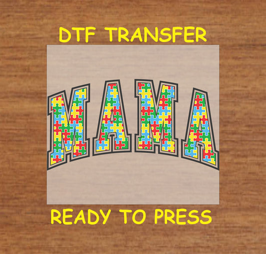 MAMA text filled with red, blue, yellow, and green puzzle pieces