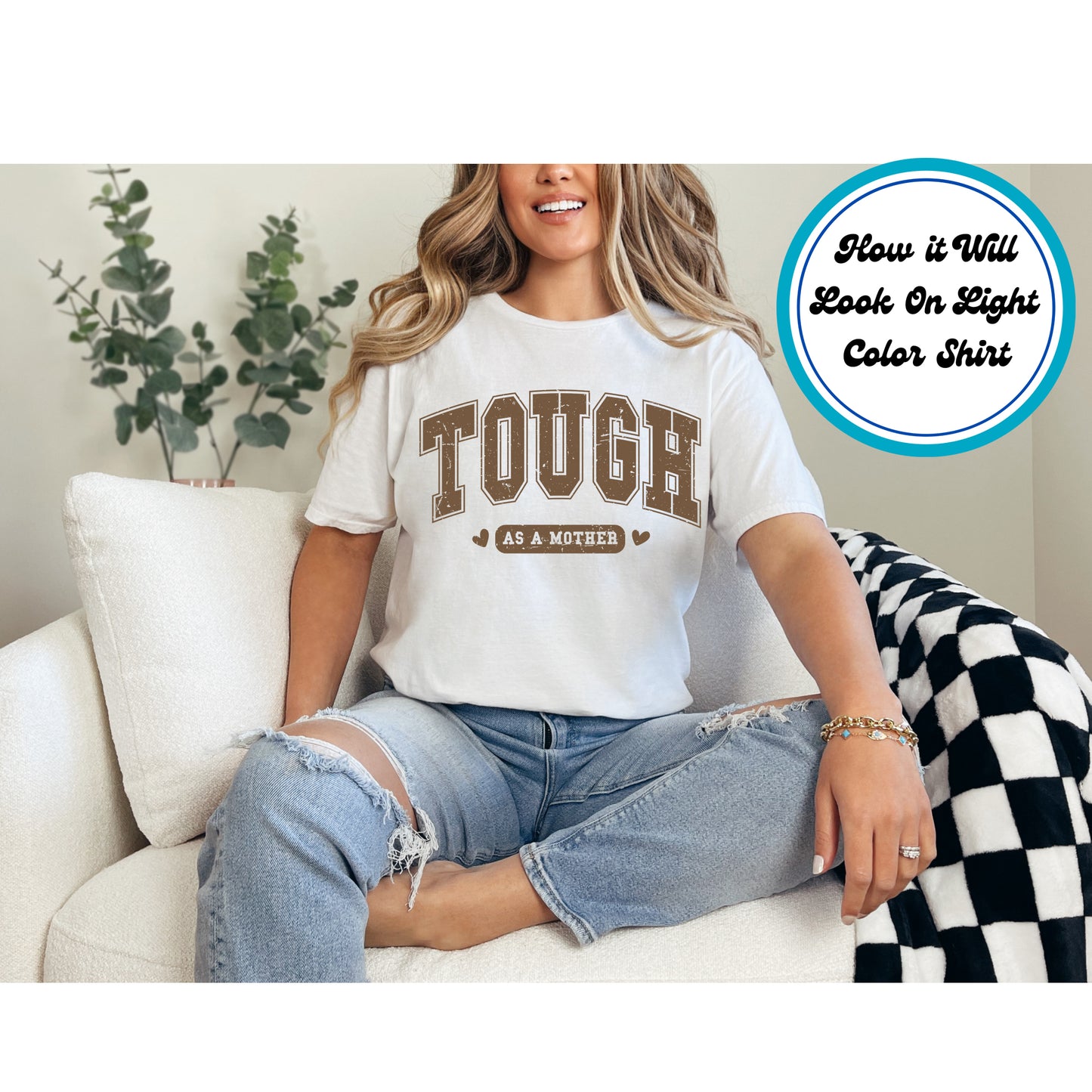 Mom DTF Transfer Iron On Heat Transfer - Ready to Press, Tough as a Mother DTF Transfer 6682