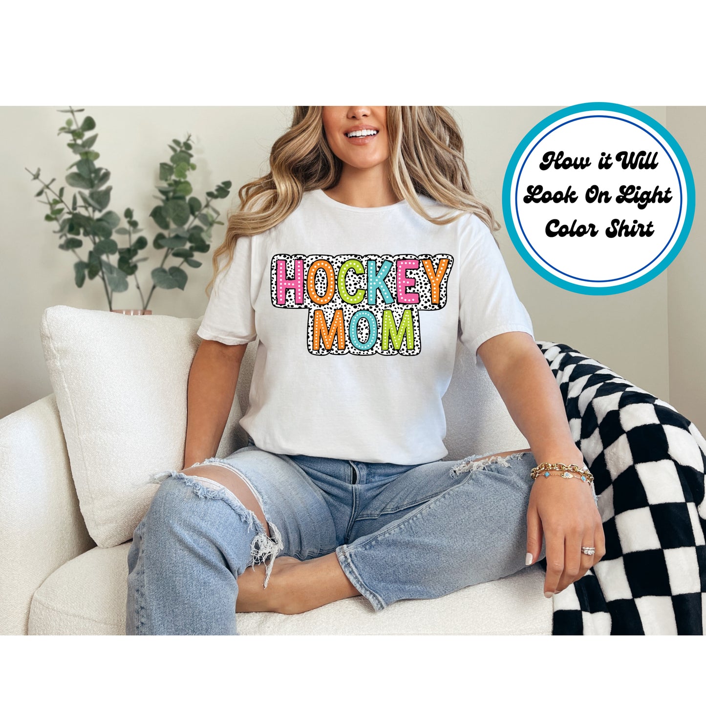 Mom DTF Transfer Iron On Heat Transfer - Ready to Press, Hockey Mom DTF Transfer 6693