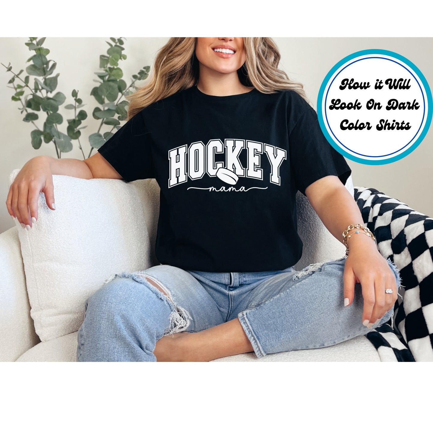Mom DTF Transfer Iron On Heat Transfer - Ready to Press, Hockey Mama DTF Transfer 6696