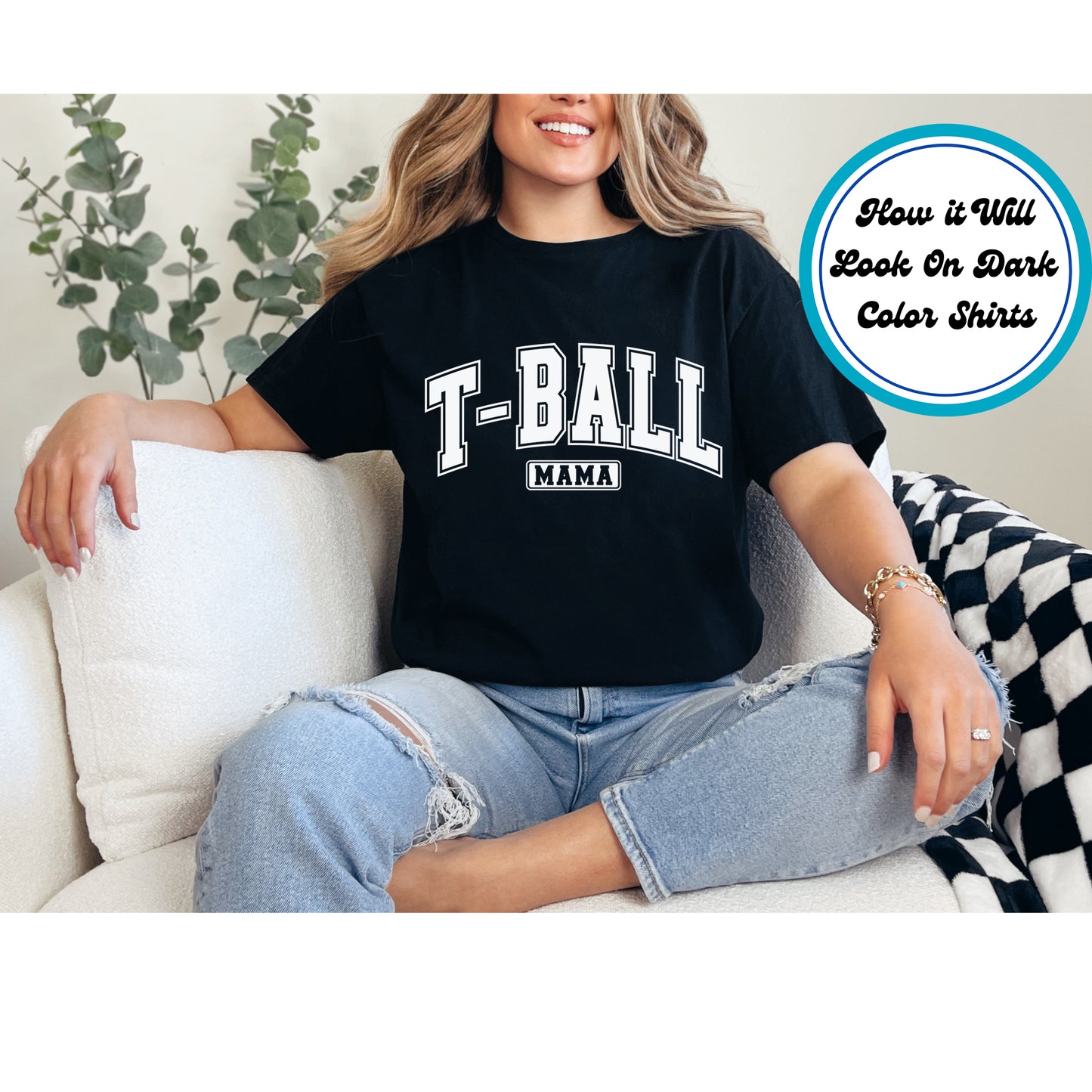 Mom DTF Transfer Iron On Heat Transfer - Ready to Press, T-ball Mama DTF Transfer 6703