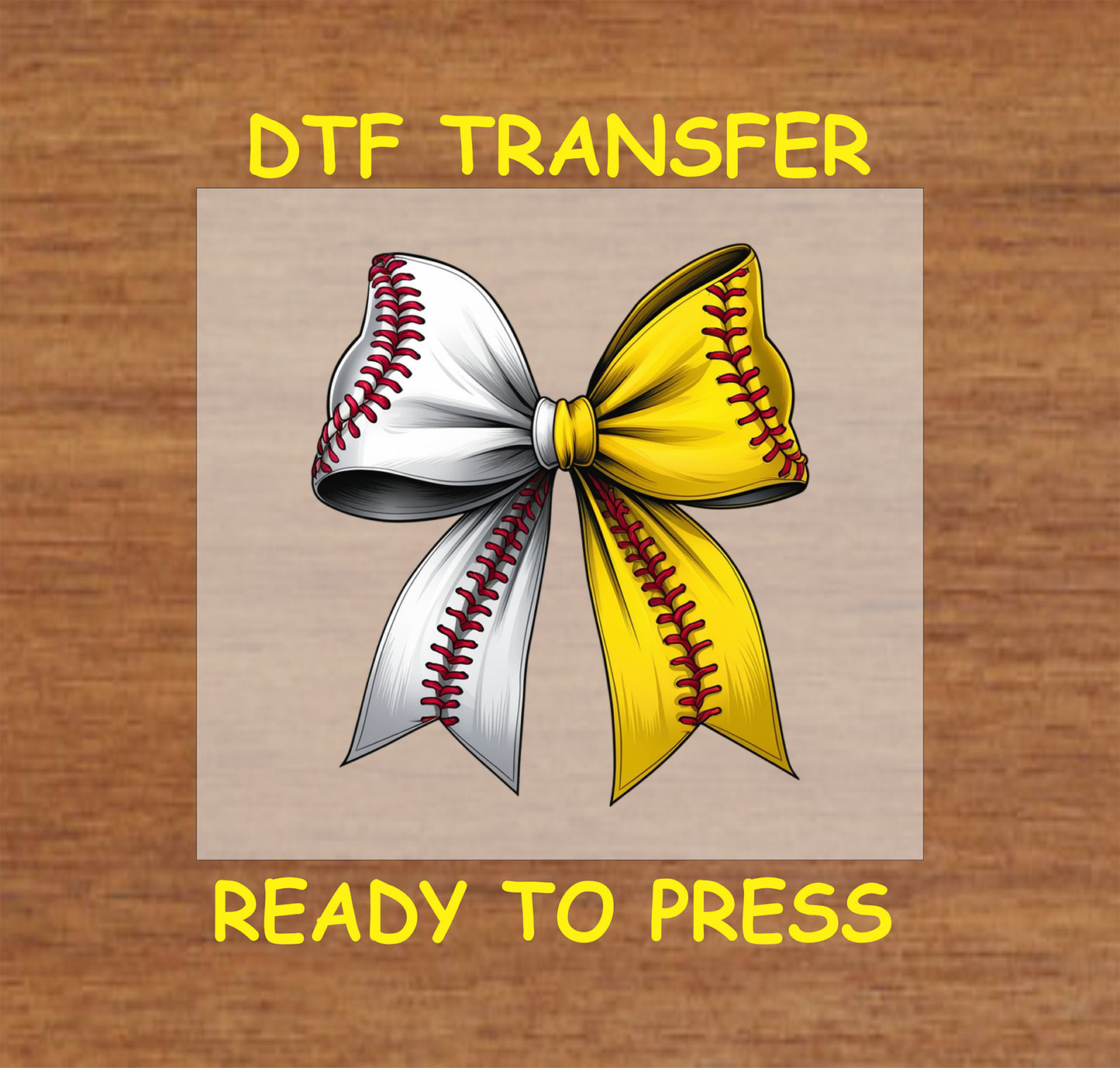 Baseball DTF Transfer Iron On Heat Transfer - Ready to Press, Softball Baseball Bow DTF Transfer 6790