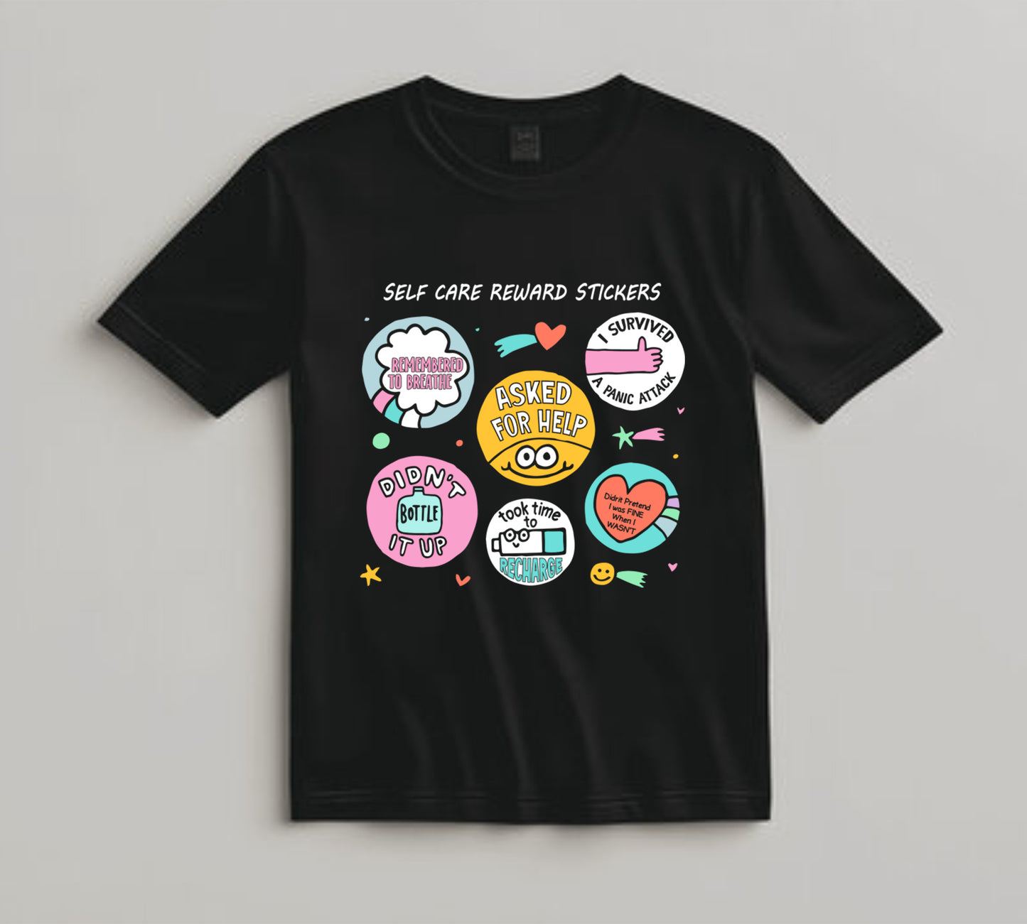 Mental Health Awareness DTF Transfer Iron On Heat Transfer - Ready to Press, Self Care Reward Sticker DTF Transfer 6825