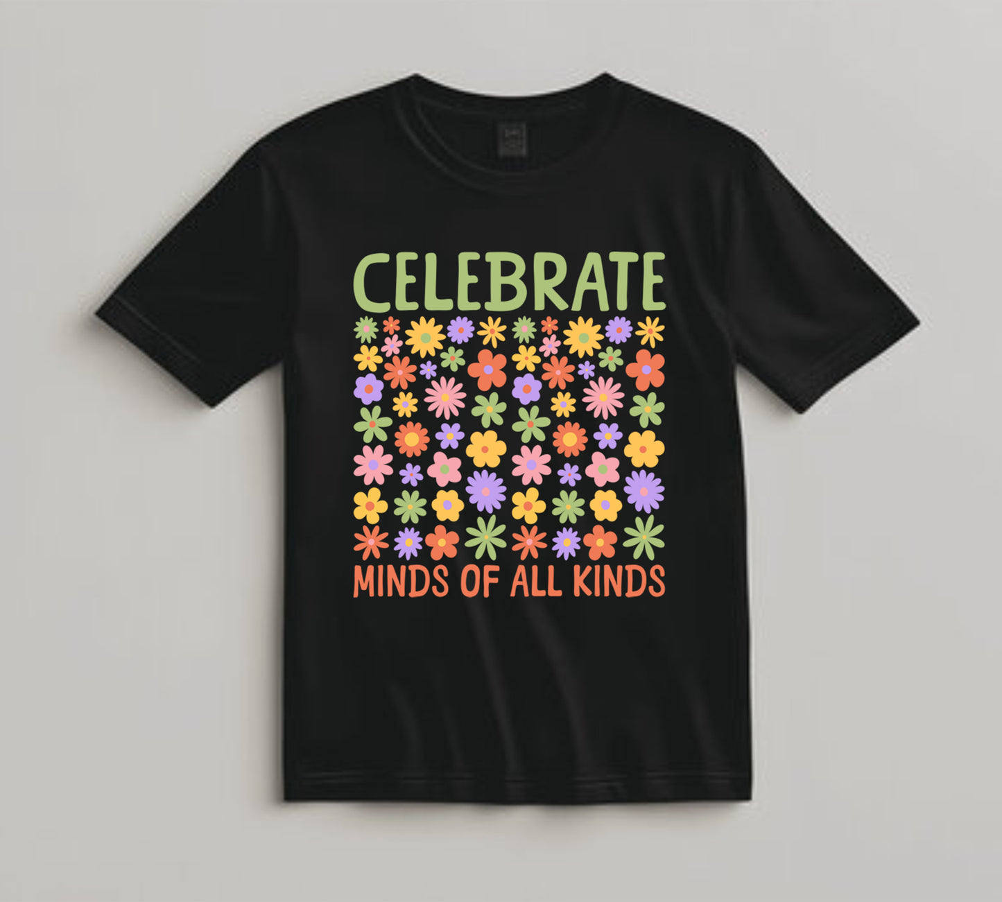 Mental Health Awareness DTF Transfer Iron On Heat Transfer - Ready to Press, Celebrate Minds of All Kinds DTF Transfer 6832