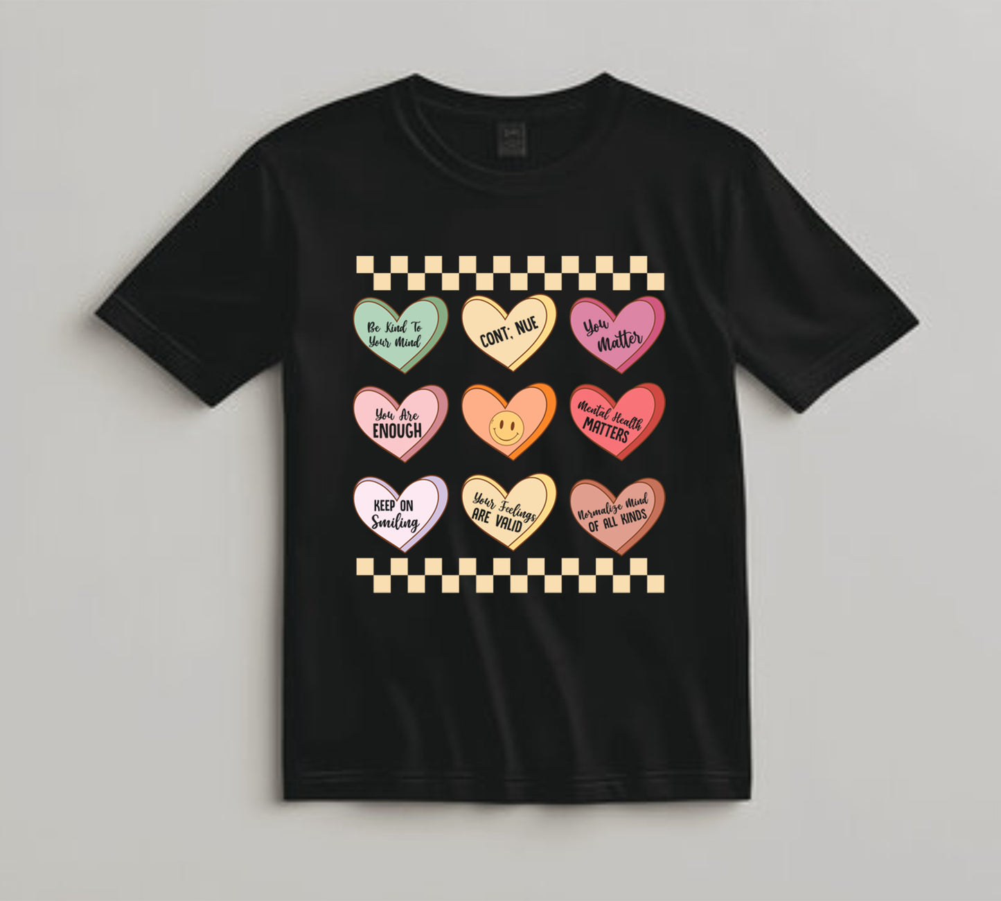 Mental Health Awareness DTF Transfer Iron On Heat Transfer - Ready to Press, Candy Heart Affirmation DTF Transfer 6837