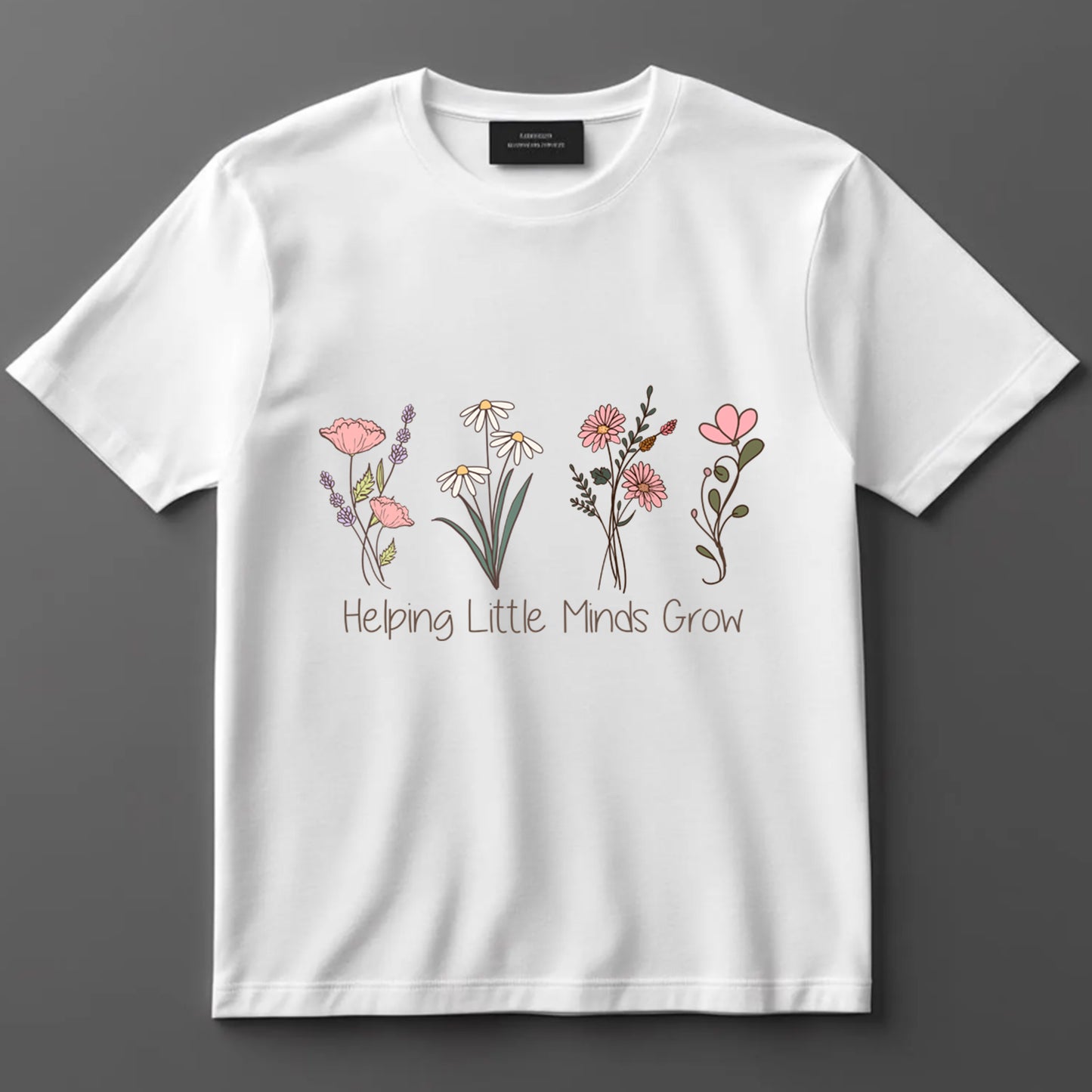 Teacher DTF Transfer Iron On Heat Transfer - Ready to Press, Helping Little Minds Grow DTF Transfer 6861