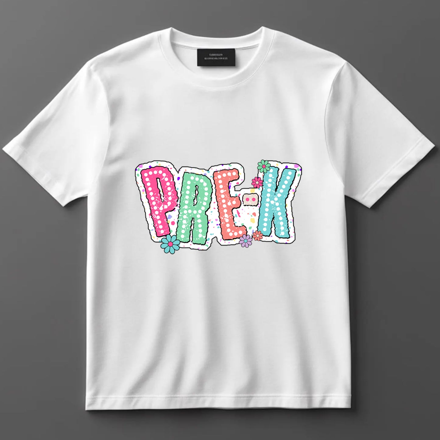 Teacher DTF Transfer Iron On Heat Transfer - Ready to Press, Pastel Polka Dots Pre-K DTF Transfer 6882