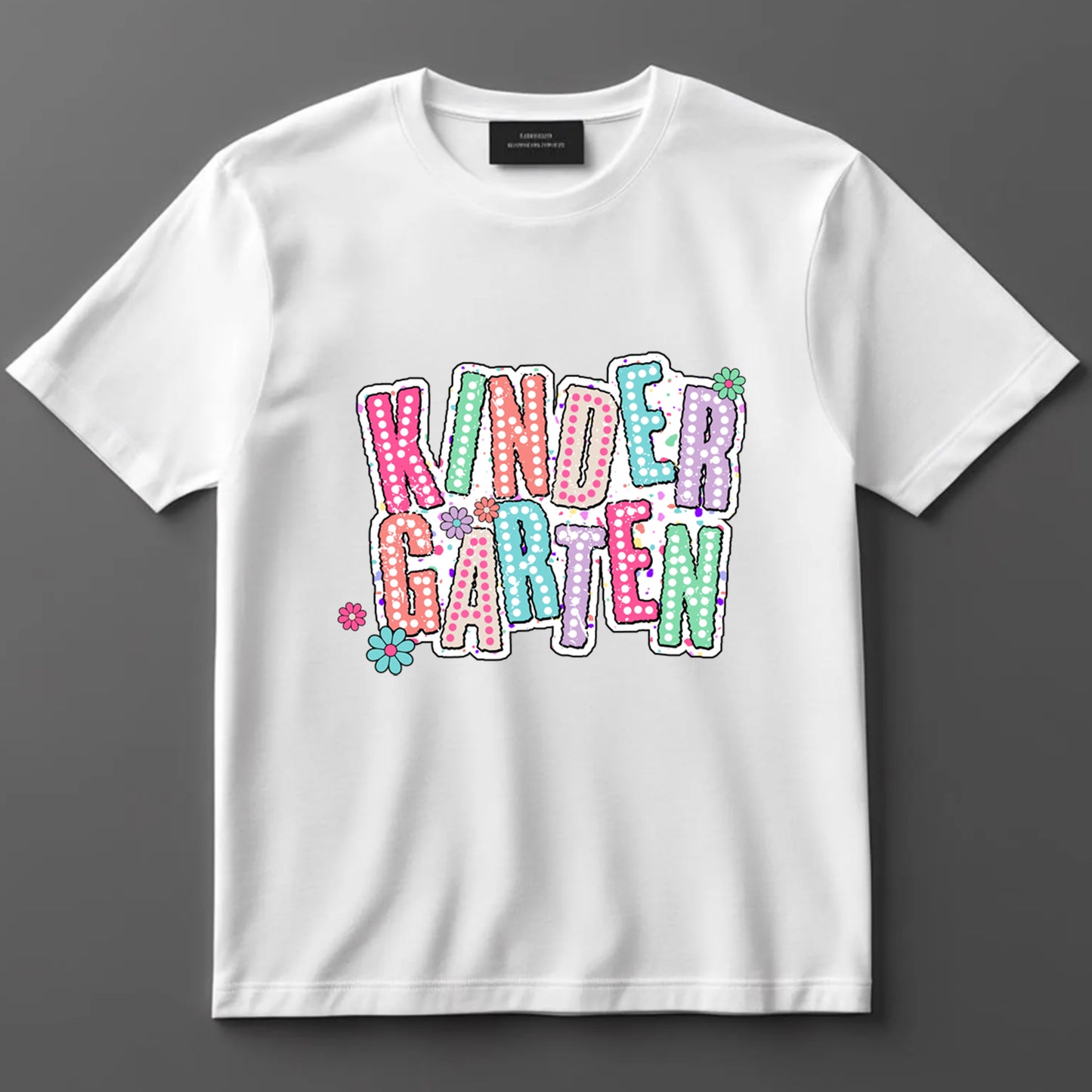 Teacher DTF Transfer Iron On Heat Transfer - Ready to Press, Pastel Kindergarten DTF Transfer 6903