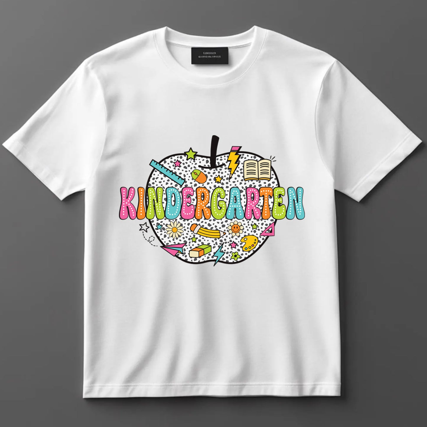 Teacher DTF Transfer Iron On Heat Transfer - Ready to Press, Colorful Kindergarten DTF Transfer 6904