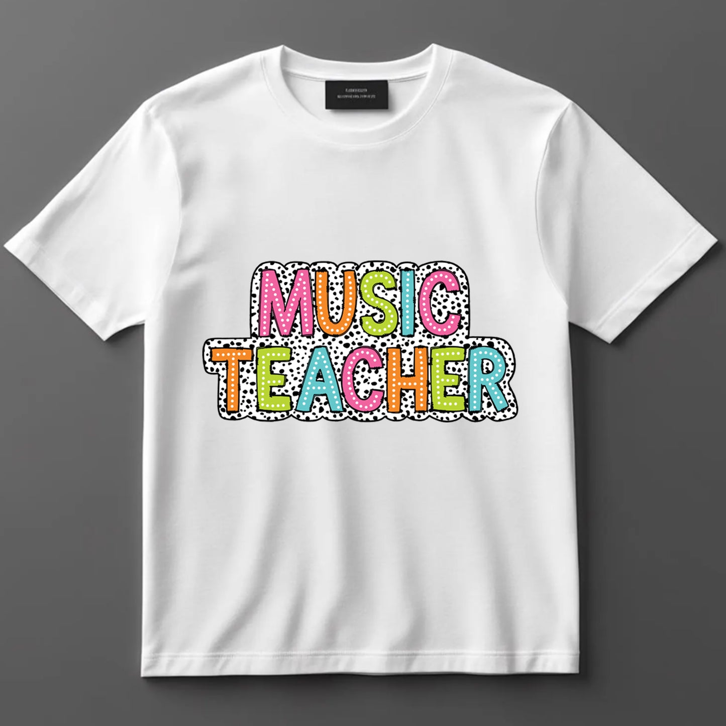 Teacher DTF Transfer Iron On Heat Transfer - Ready to Press, Colorful Music Teacher DTF Transfer 6909