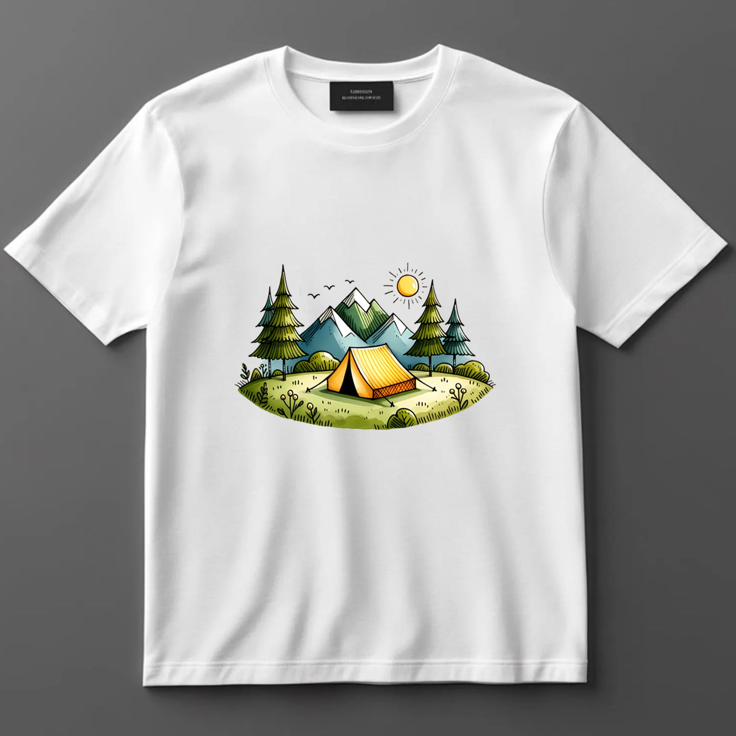 Camping DTF Transfer Iron On Heat Transfer - Ready to Press, Camping Tent DTF transfer 6923