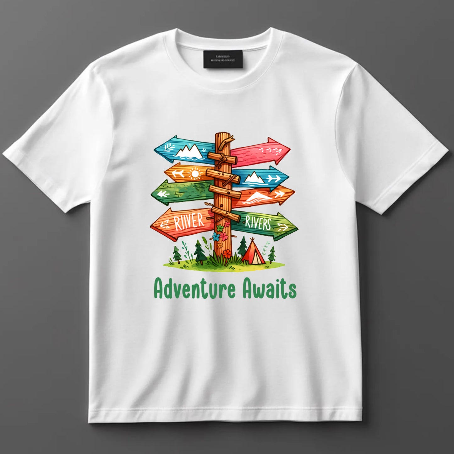 Camping DTF Transfer Iron On Heat Transfer - Ready to Press, Adventure Awaits DTF transfer 6933