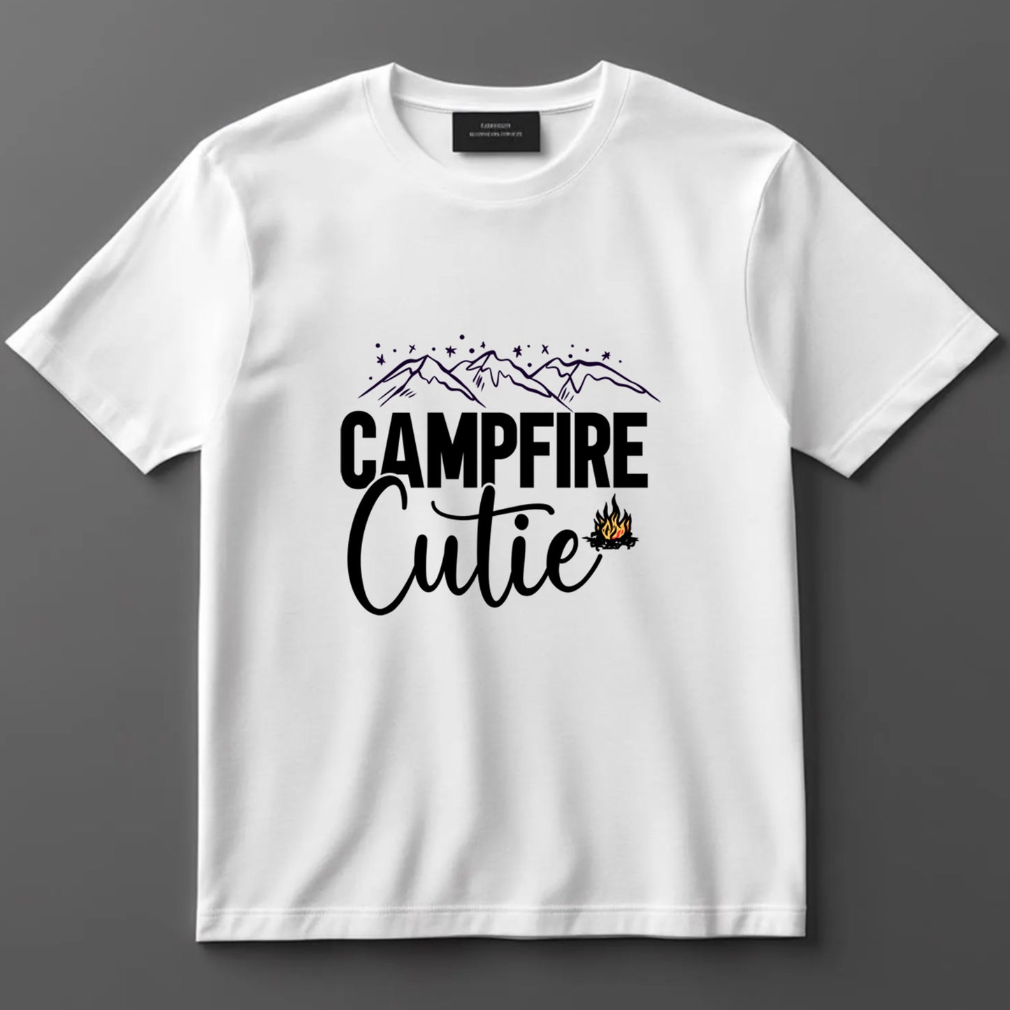 Camping DTF Transfer Iron On Heat Transfer - Ready to Press, Campfire Cutie DTF transfer 6953