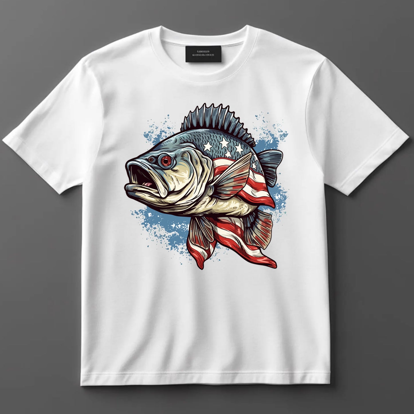 Camping DTF Transfer Iron On Heat Transfer - Ready to Press, Patriotic Bass DTF transfer 6975
