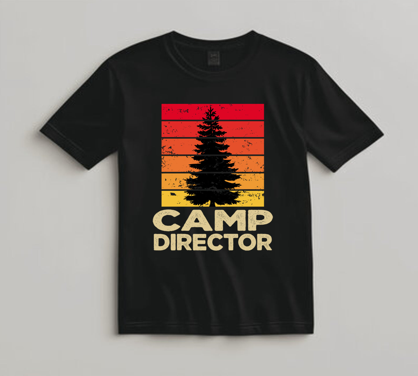 Camping DTF Transfer Iron On Heat Transfer - Ready to Press, Distressed Camp Director DTF transfer 6988