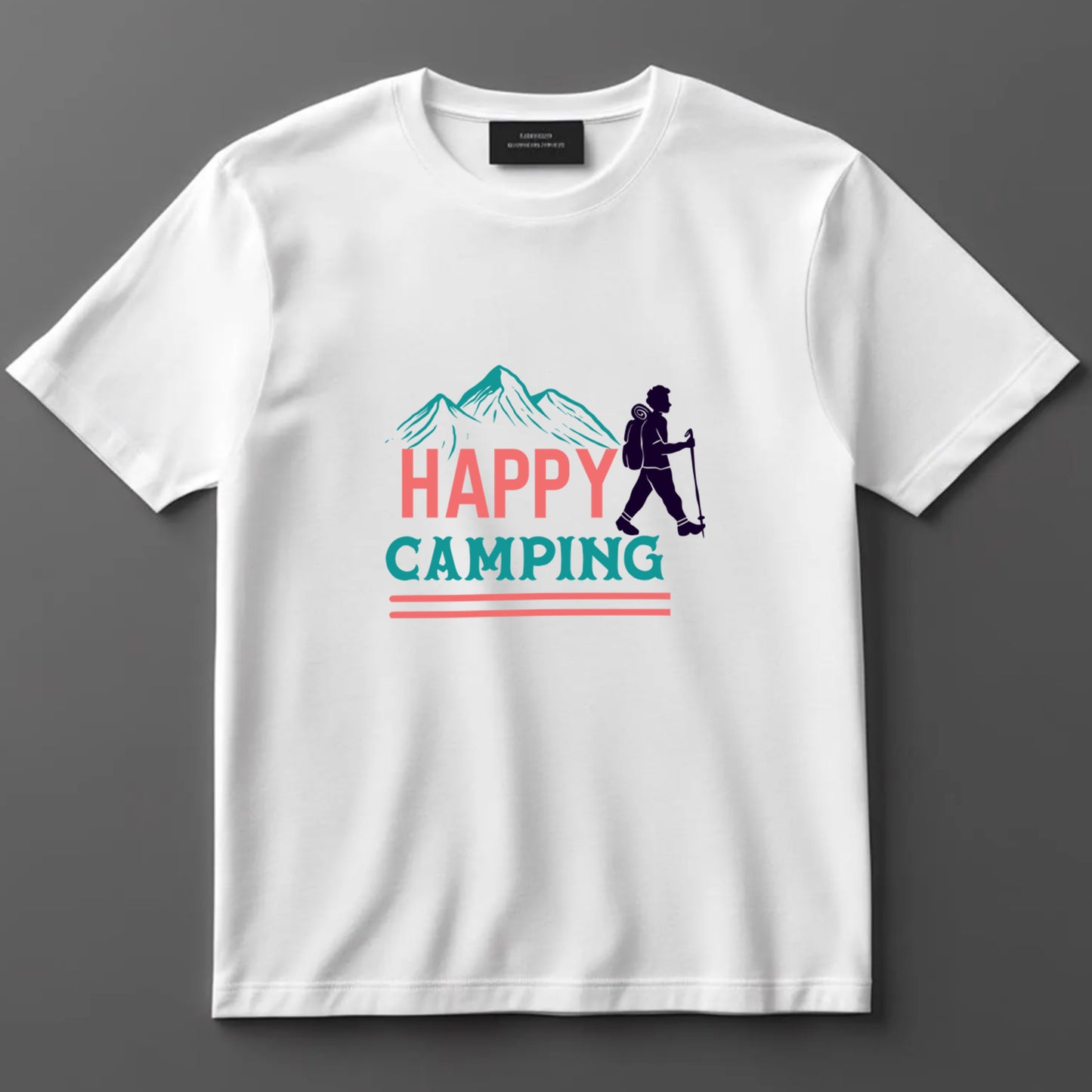 Camping DTF Transfer Iron On Heat Transfer - Ready to Press, Happy Camping DTF transfer 6993