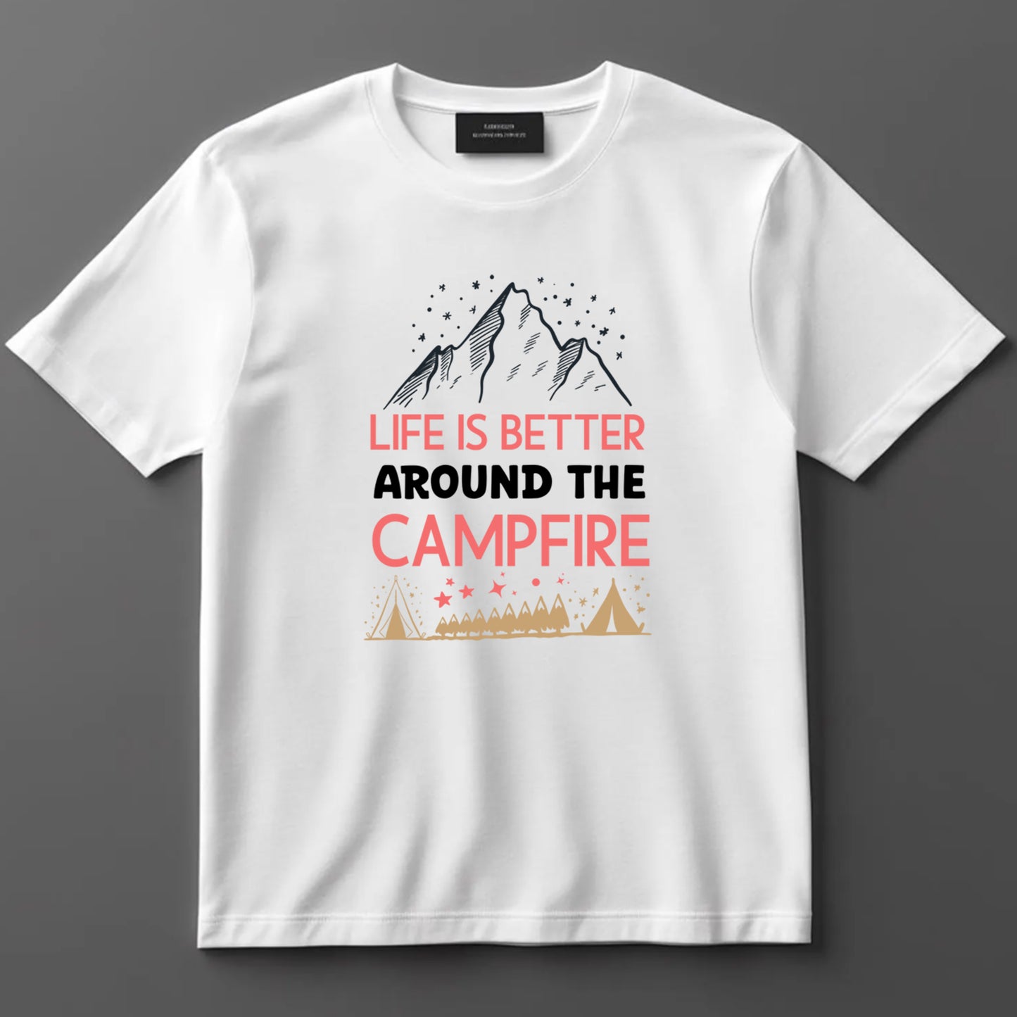 Camping DTF Transfer Iron On Heat Transfer - Ready to Press, Life Is Better Around the Campfire DTF Transfer 7012
