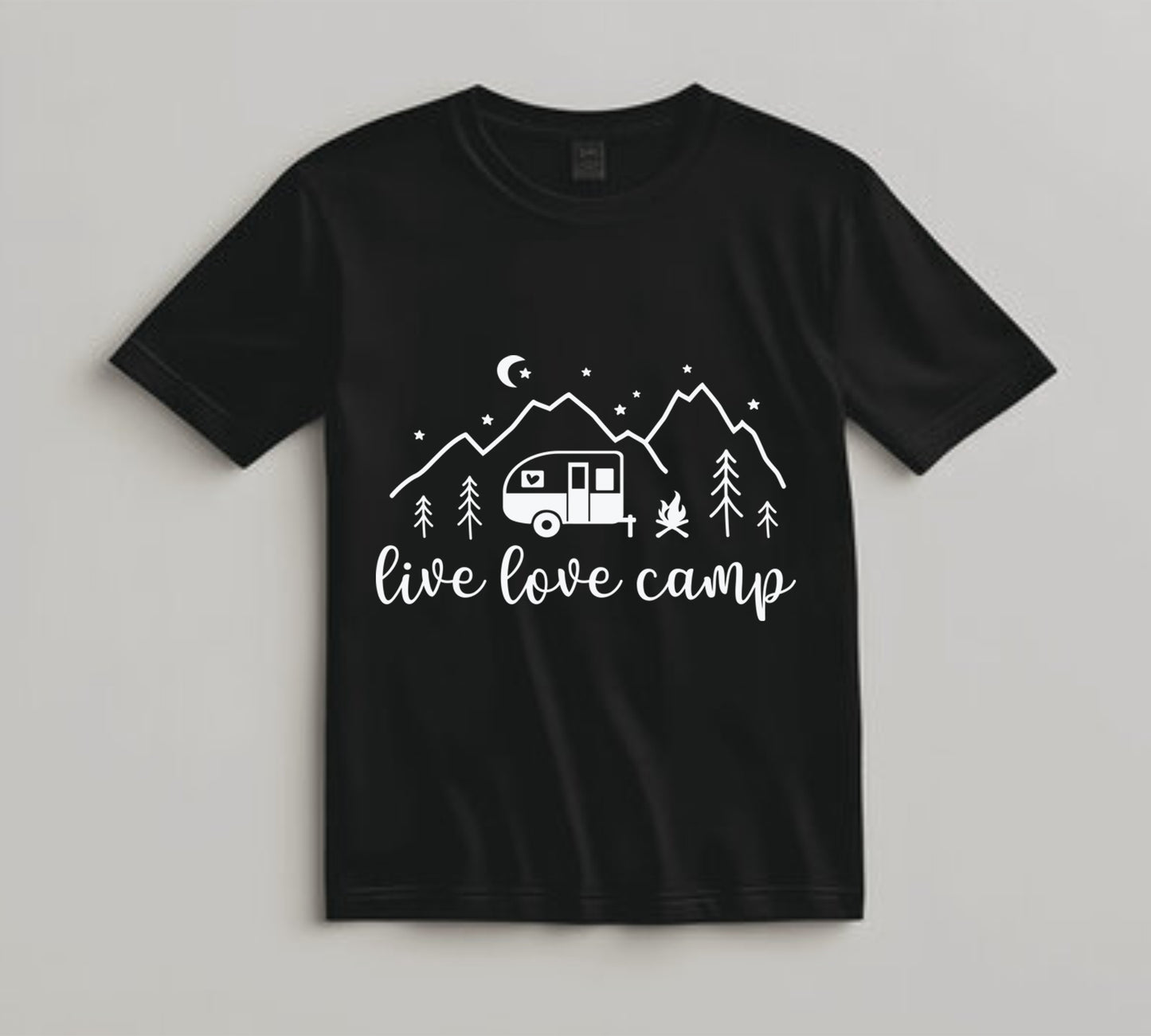 Camping DTF Transfer Iron On Heat Transfer - Ready to Press, Live Love Camp DTF Transfer 7019