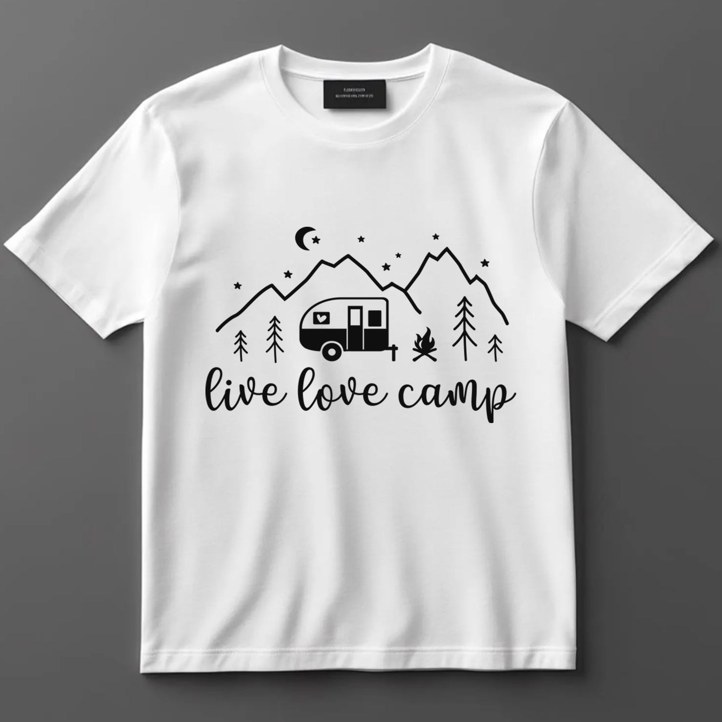 Camping DTF Transfer Iron On Heat Transfer - Ready to Press, Live Love Camp DTF Transfer 7020