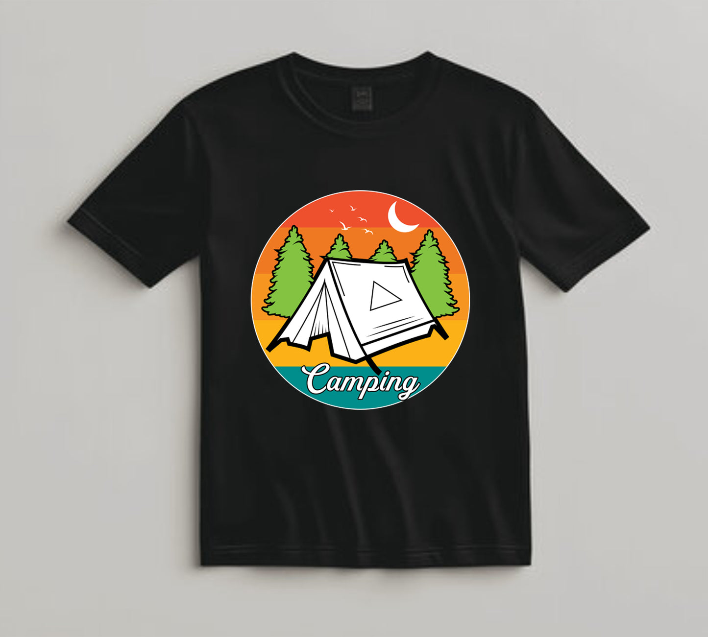 Camping DTF Transfer Iron On Heat Transfer - Ready to Press, Camping Tent DTF Transfer 7049