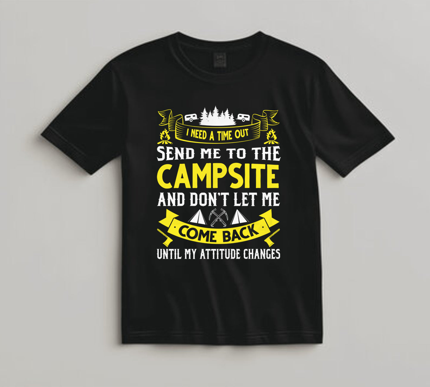 Camping DTF Transfer Iron On Heat Transfer - Ready to Press, Send Me to the Campsite DTF Transfer 7050