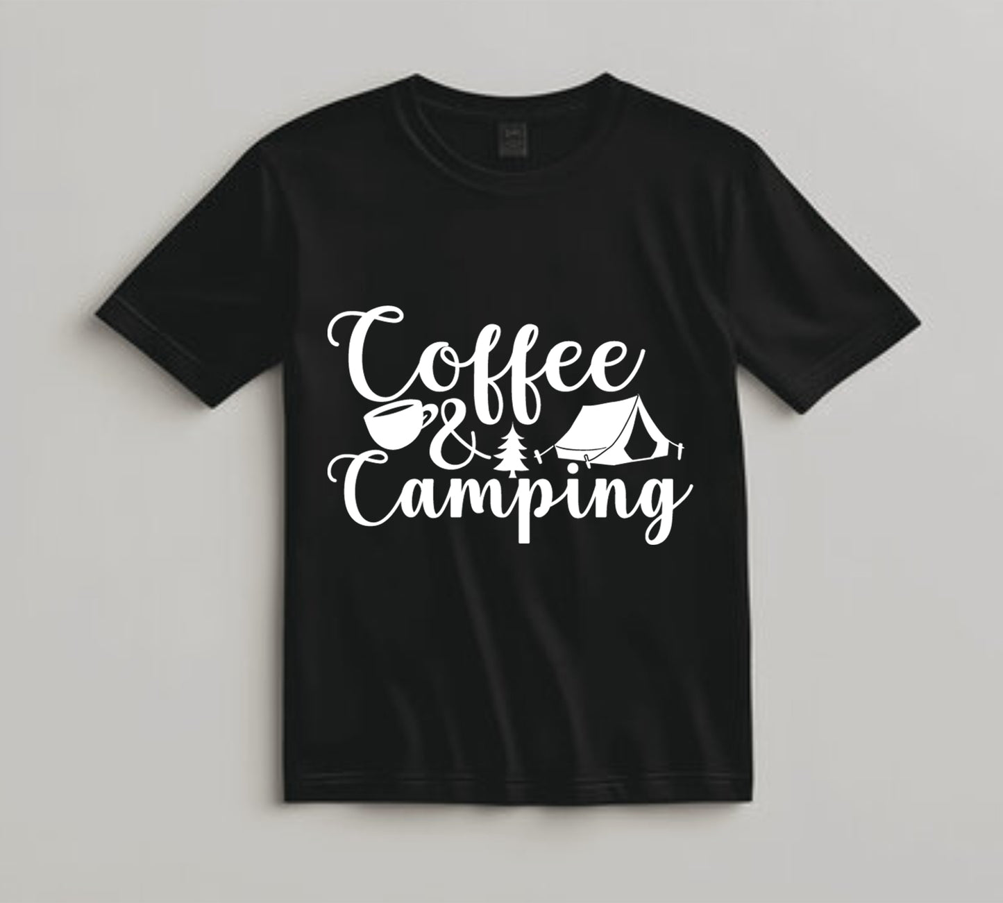 Camping DTF Transfer Iron On Heat Transfer - Ready to Press, Coffee and Camping DTF Transfer 7057