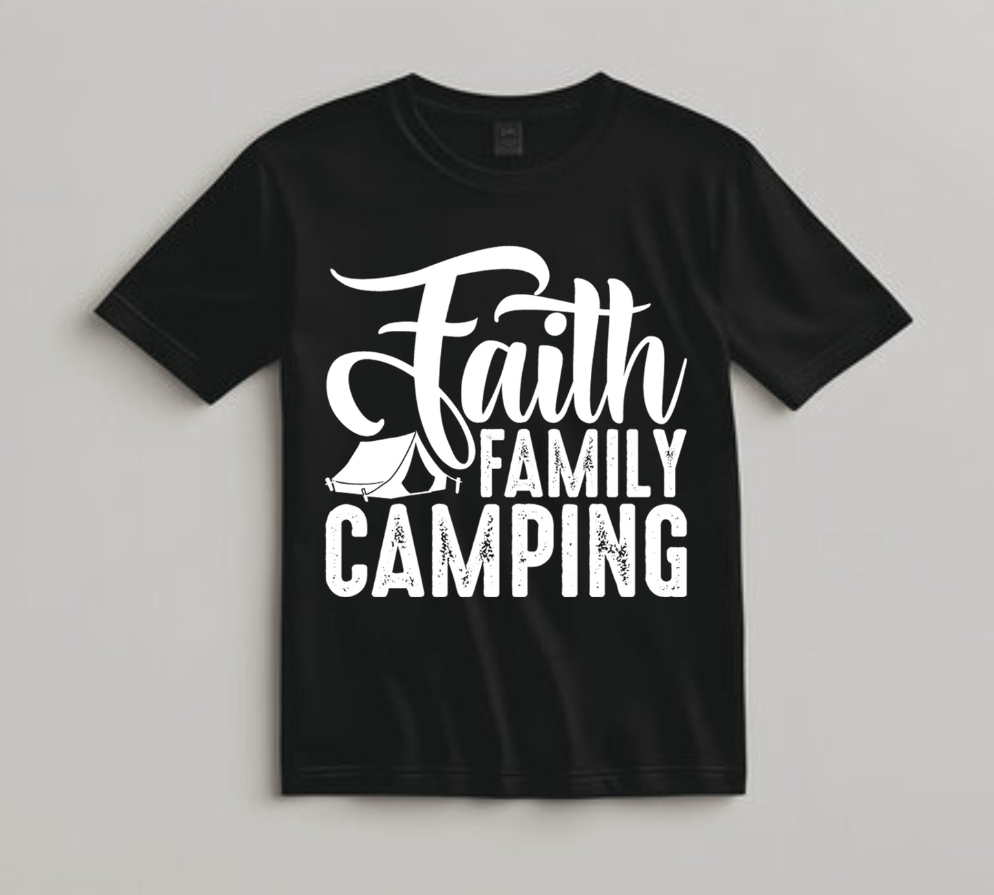 Camping DTF Transfer Iron On Heat Transfer - Ready to Press, Faith Family Camping DTF Transfer 7087
