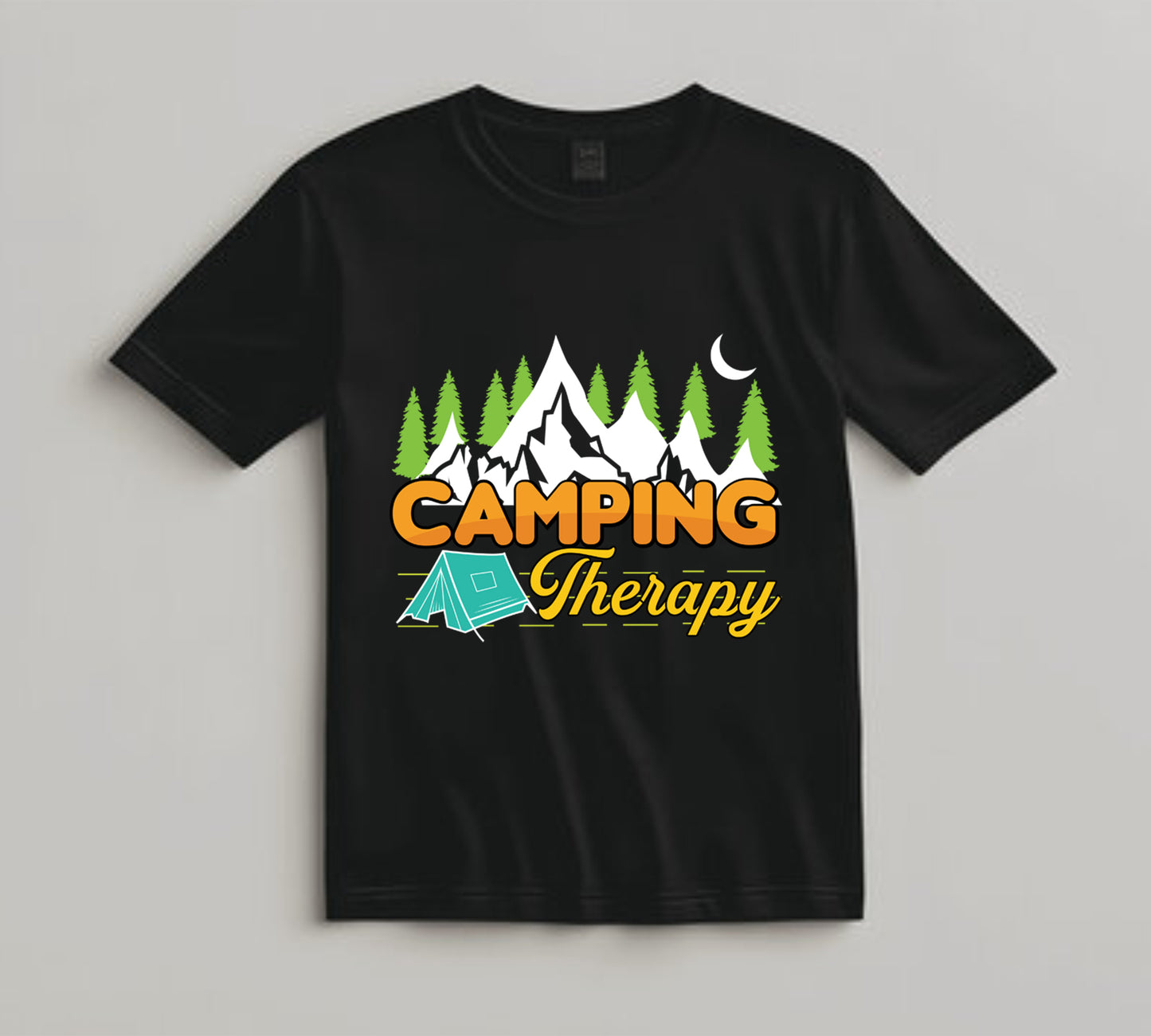 Camping DTF Transfer Iron On Heat Transfer - Ready to Press, Camping Therapy DTF Transfer 7095