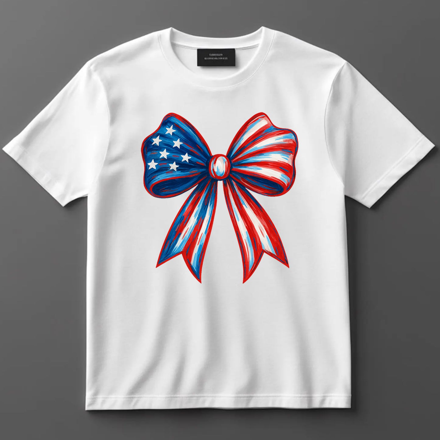 4th Of July DTF Transfer Iron On Heat Transfer - Ready to Press, Patriotic Bow DTF Transfer 7146