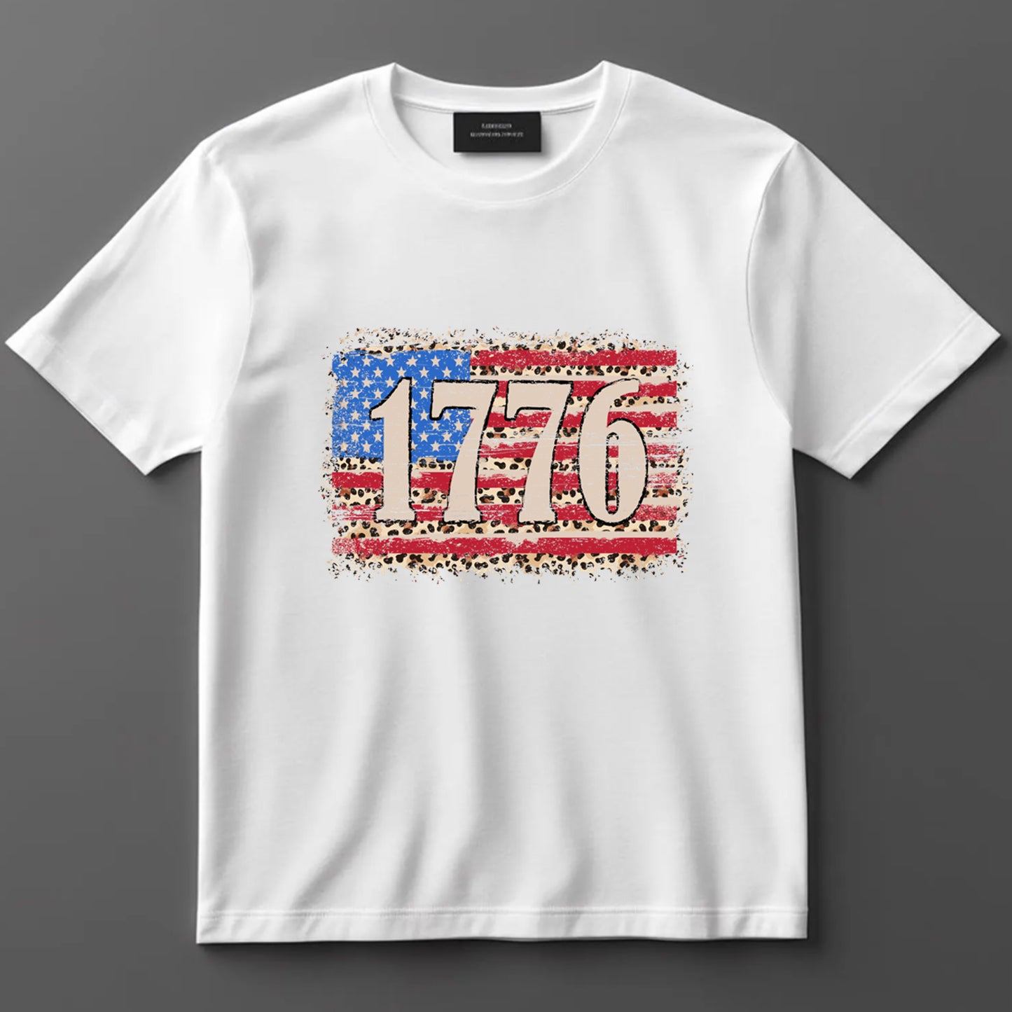 4th Of July DTF Transfer Iron On Heat Transfer - Ready to Press, 1776 Leopard Print American Flag DTF Transfer 7149