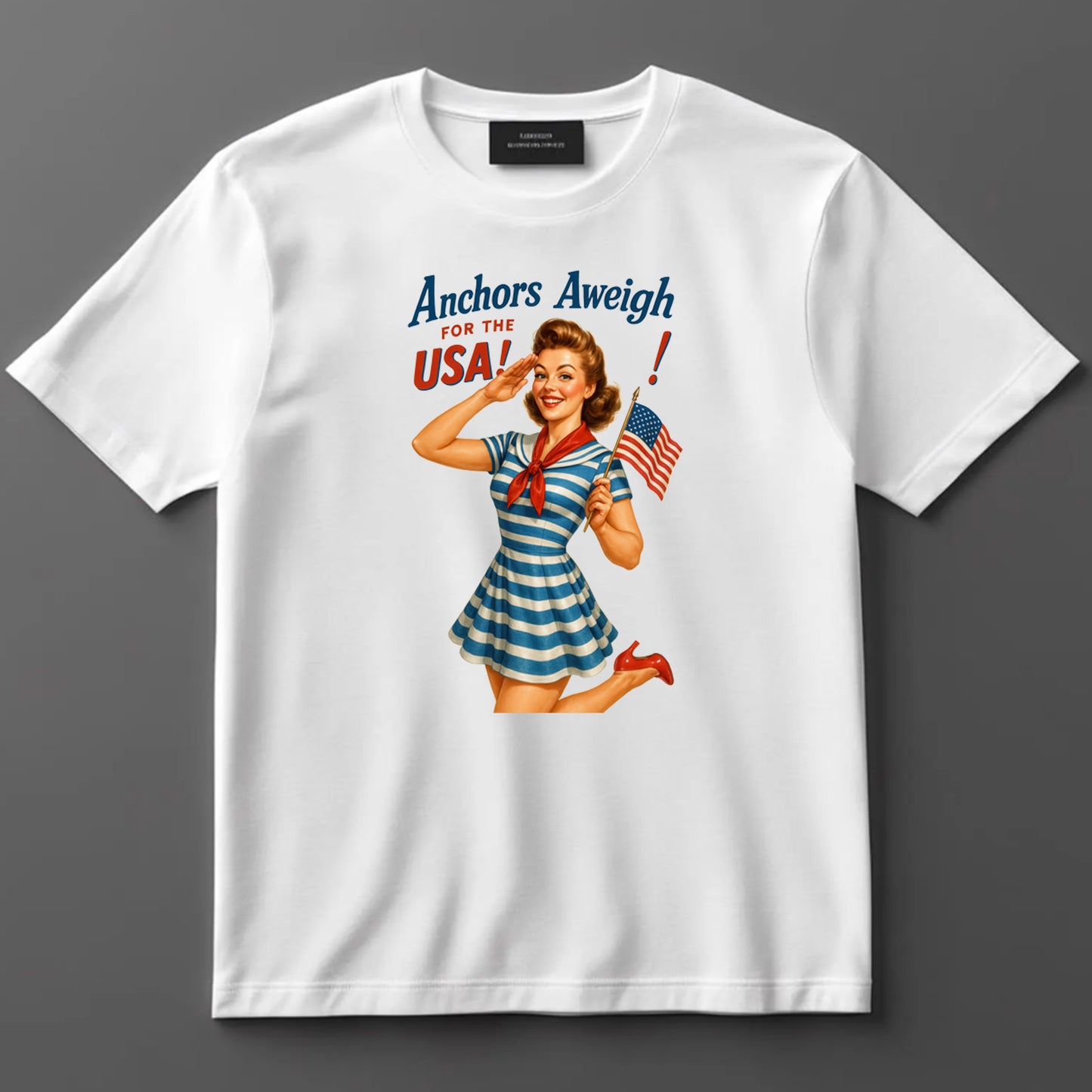 4th Of July DTF Transfer Iron On Heat Transfer - Ready to Press, Anchors Aweigh for the USA DTF Transfer 7166