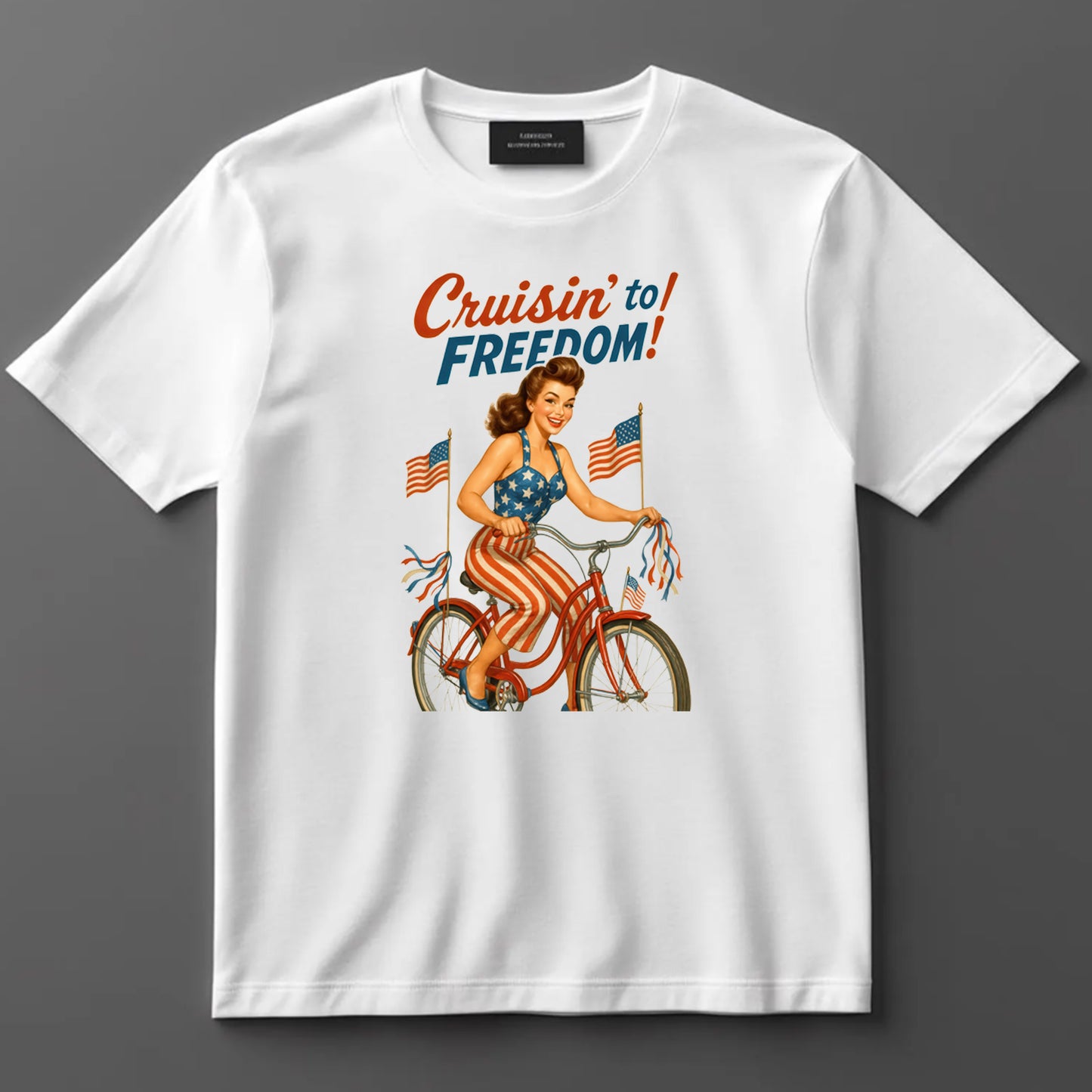 4th Of July DTF Transfer Iron On Heat Transfer - Ready to Press, Cruisin' To Freedom DTF Transfer 7178