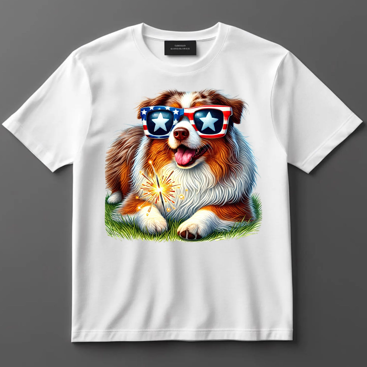 4th Of July DTF Transfer Iron On Heat Transfer - Ready to Press, Patriotic Dog with Sunglasses DTF Transfer 7199