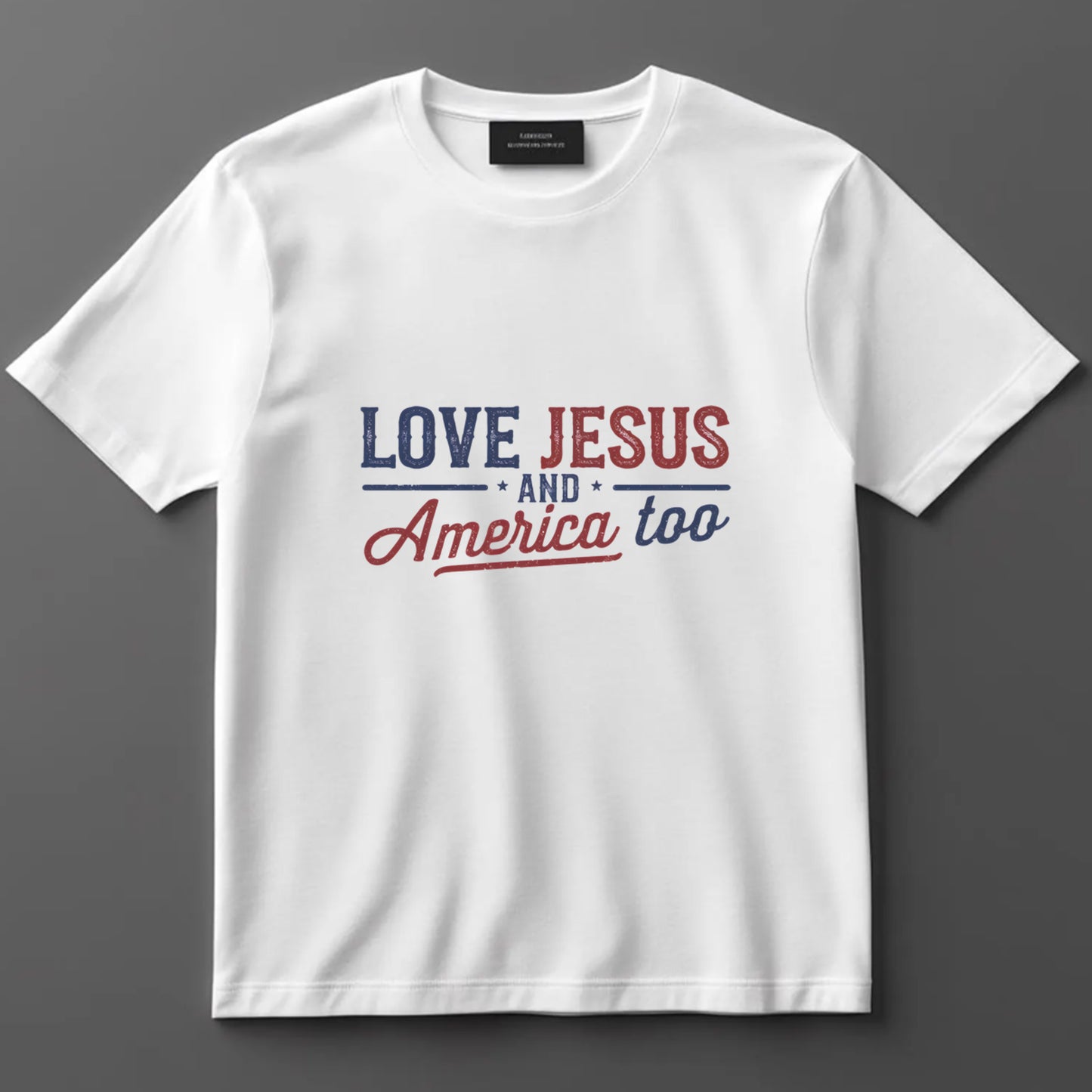 4th Of July DTF Transfer Iron On Heat Transfer - Ready to Press, Love Jesus and America Too DTF Transfer 7274