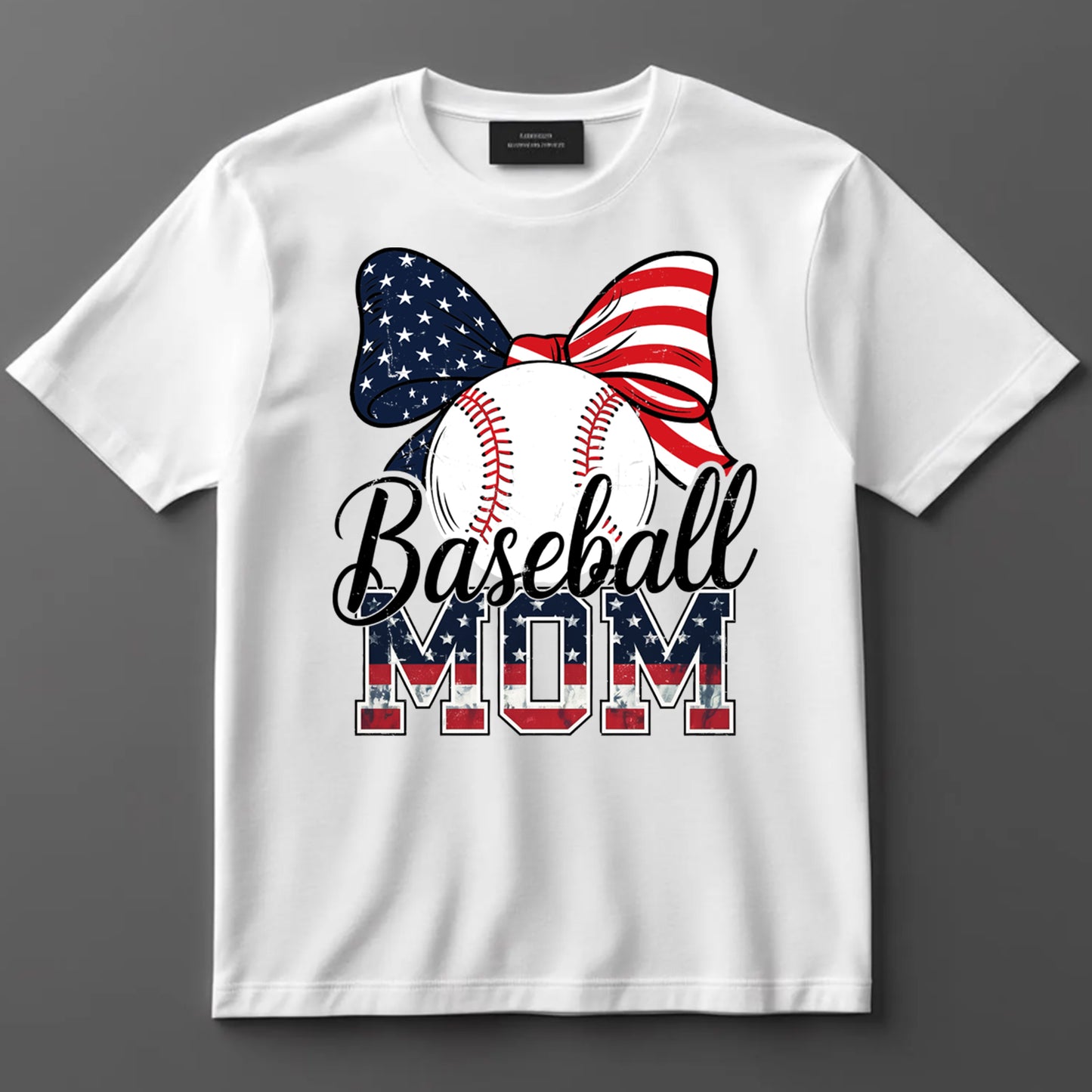 4th Of July DTF Transfer Iron On Heat Transfer - Ready to Press, Patriotic Baseball Mom DTF Transfer 7299