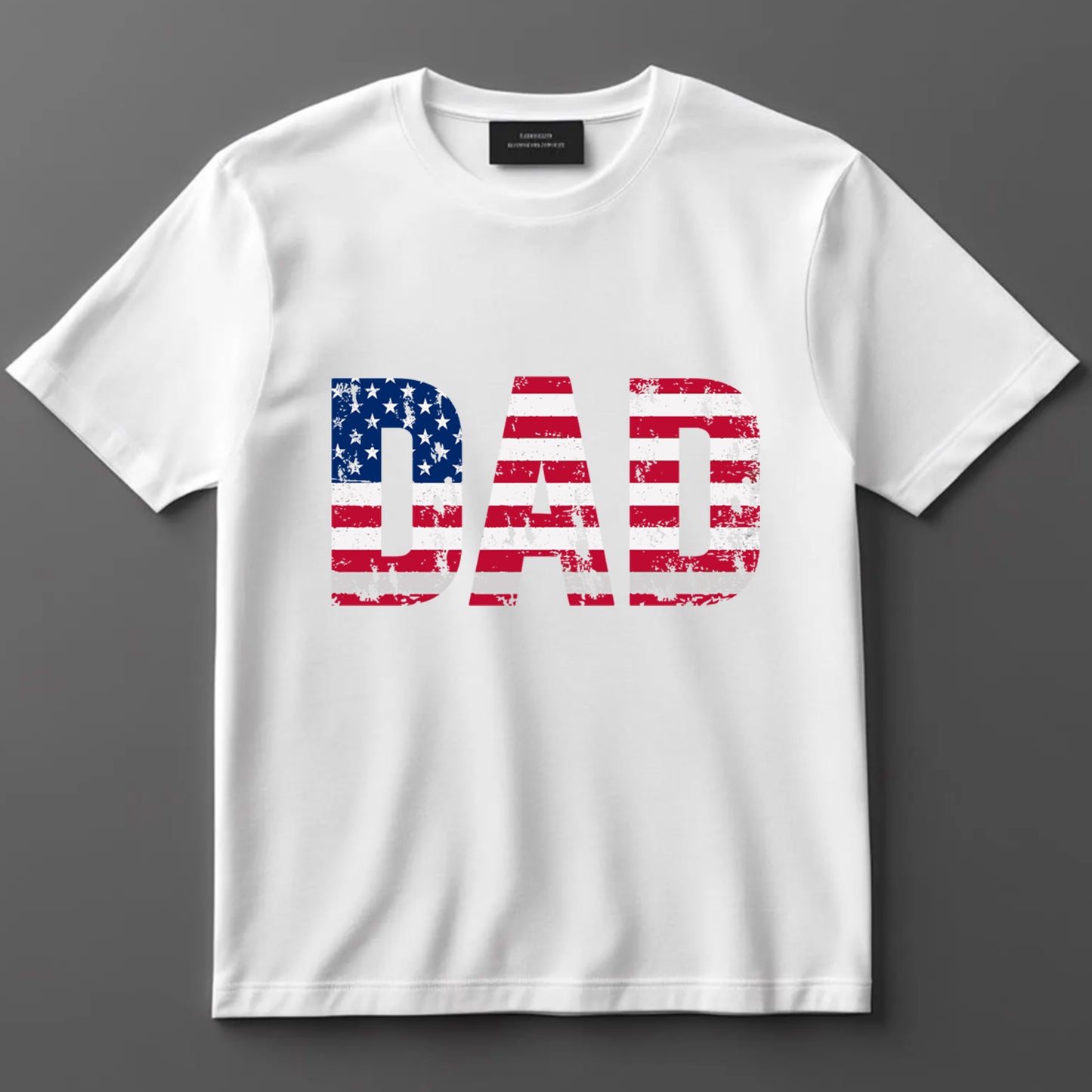 4th Of July DTF Transfer Iron On Heat Transfer - Ready to Press, Distressed American Flag DAD DTF Transfer 7303