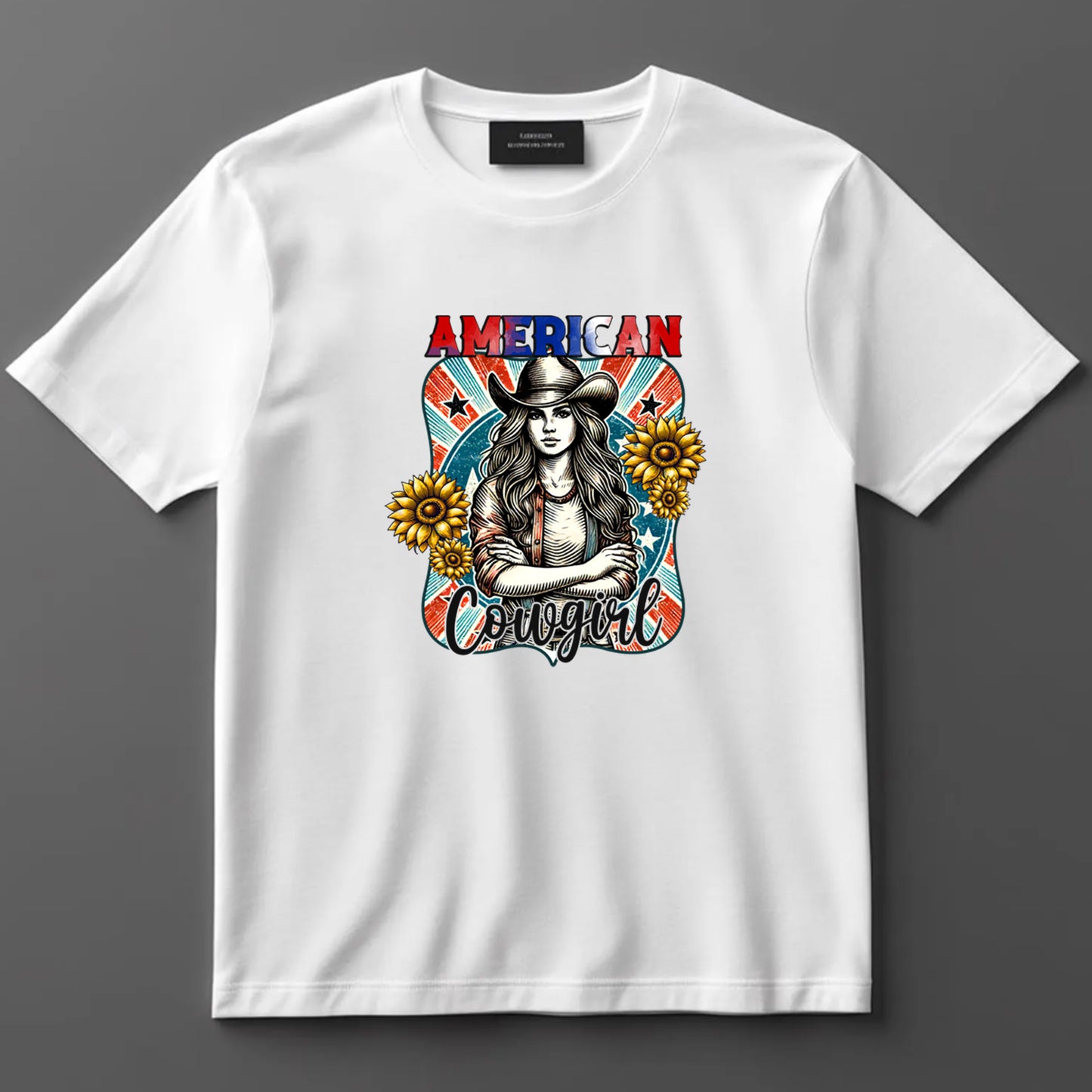 4th Of July DTF Transfer Iron On Heat Transfer - Ready to Press, American Cowgirl DTF Transfer 7308