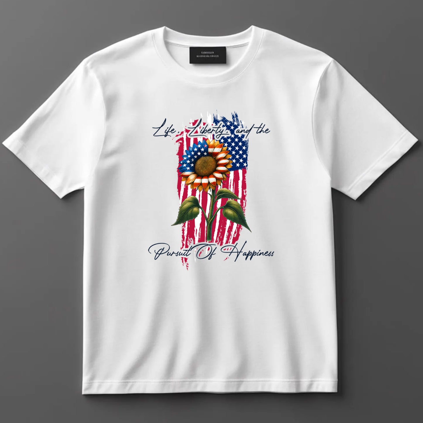 4th Of July DTF Transfer Iron On Heat Transfer - Ready to Press, Life Liberty Happiness DTF Transfer 7314